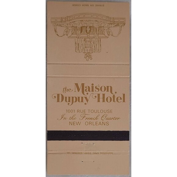 Matchbook Cover Maison Dupuy Hotel New Orleans French Quarter Louisiana LA - Picture 2 of 5